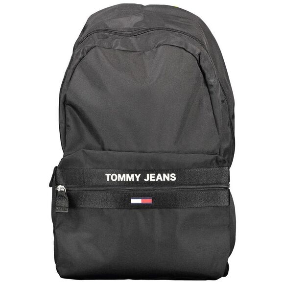 Tommy Hilfiger Black Recycled Polyester Men Men's Backpack